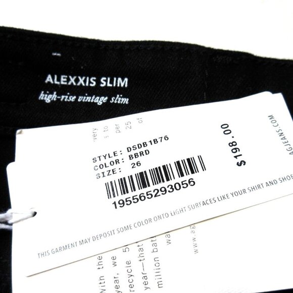 NWT Adriano Goldschmied AG Alexxis Slim in Blackboard Destroyed Jeans 26 - Picture 4 of 9